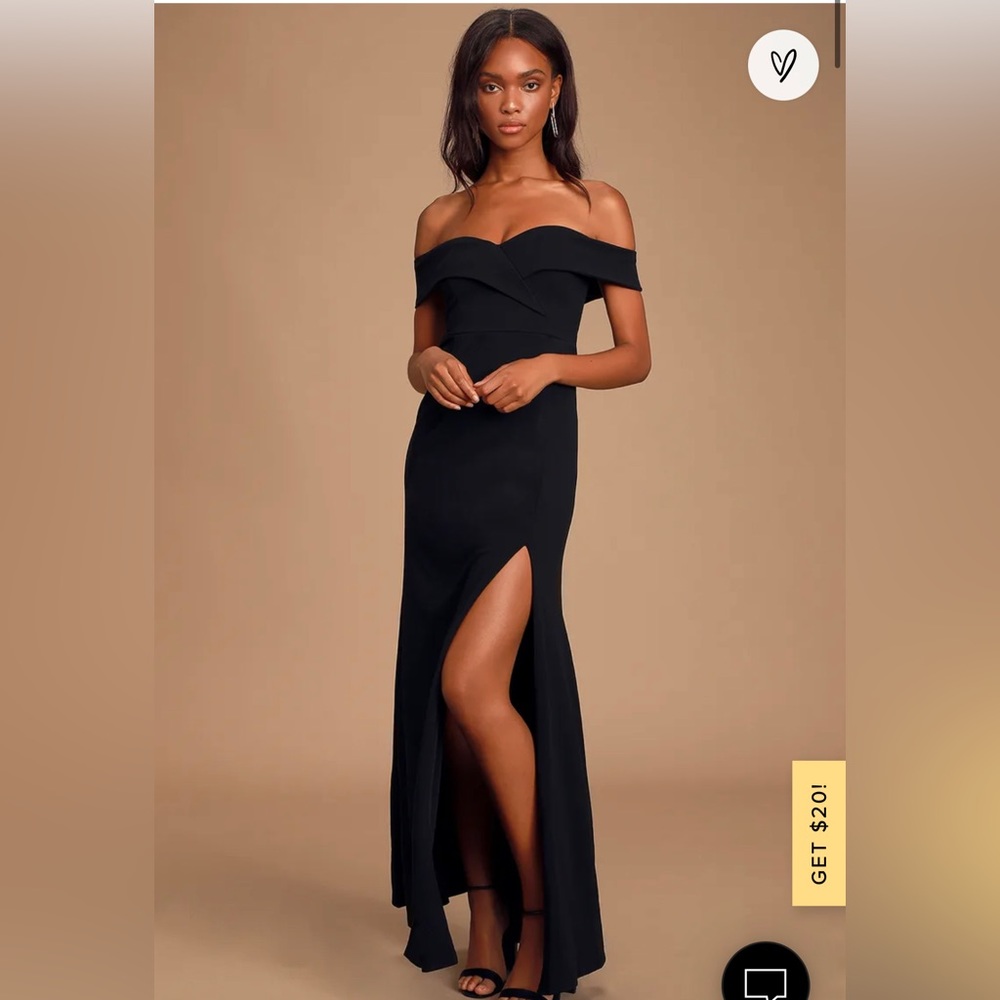 Lulus Song of Love Black Off-the-Shoulder Maxi Dress